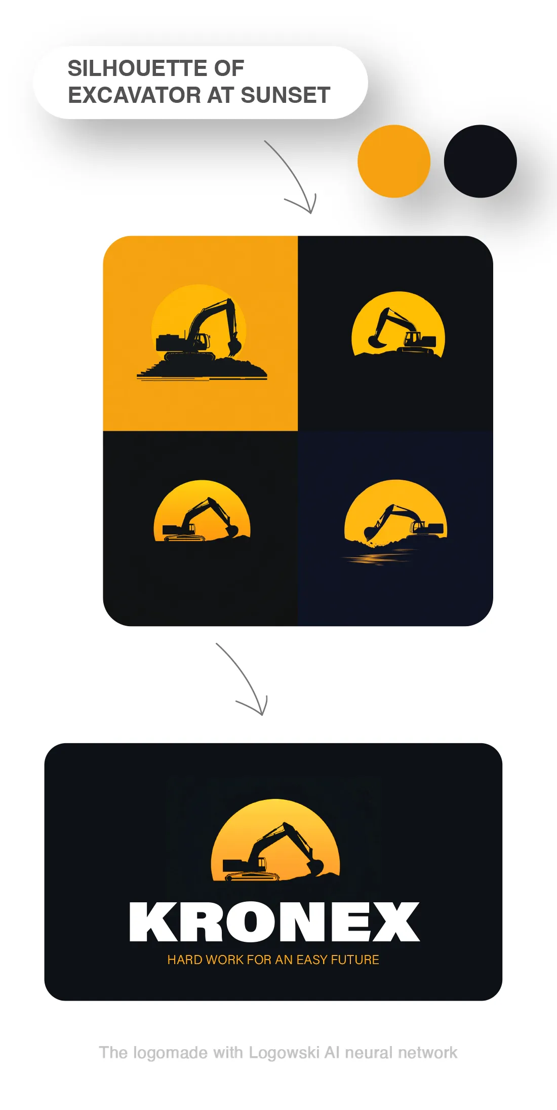 ai logo process creating moon