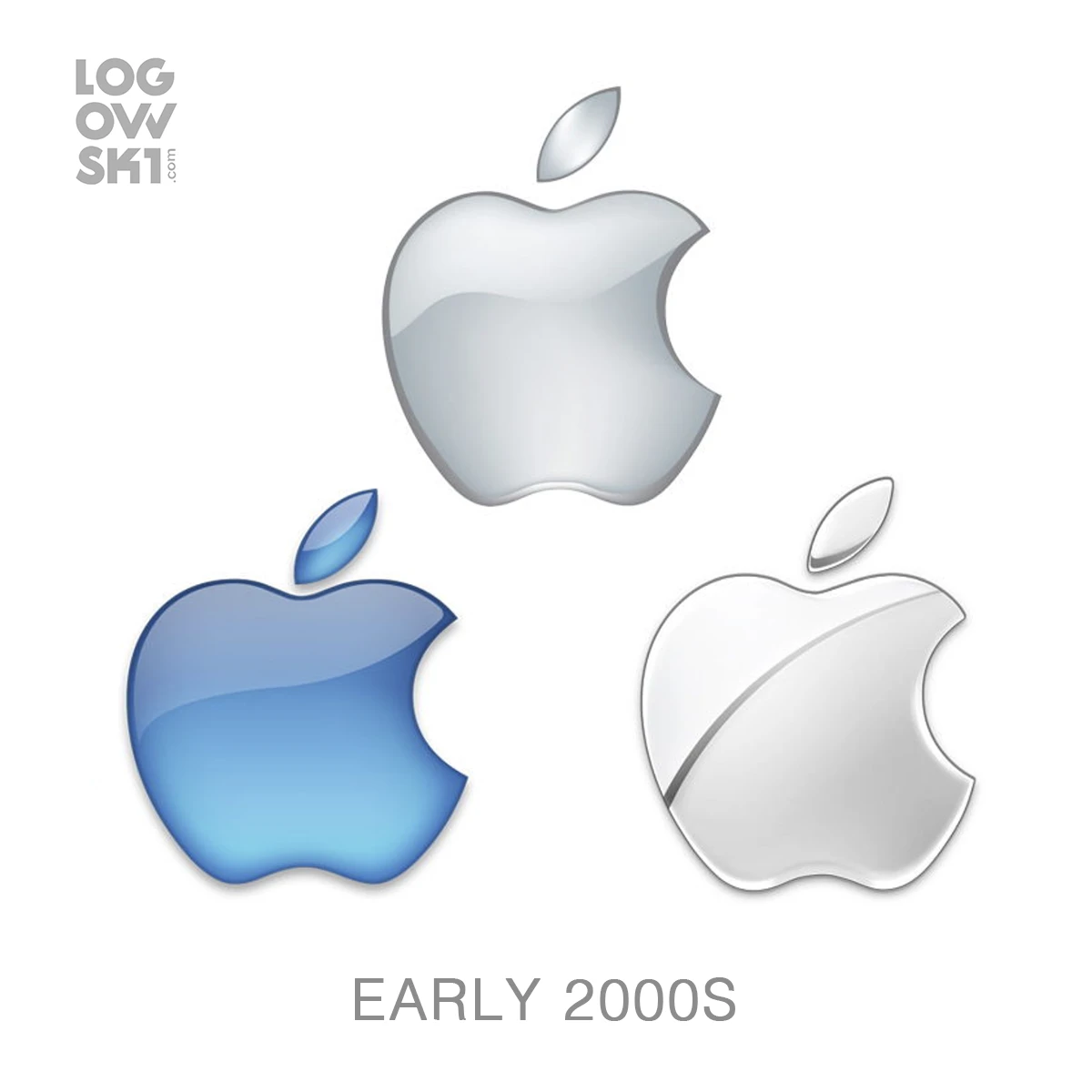 2000s glass effect apple logo